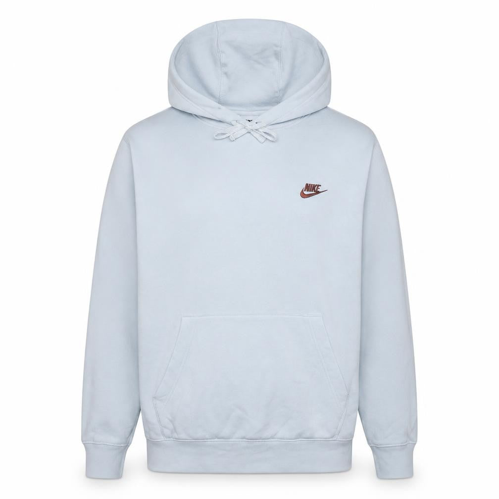 Nike Men White Pullover Hoodie M Fleece Regular Fit Logo Sportswear
