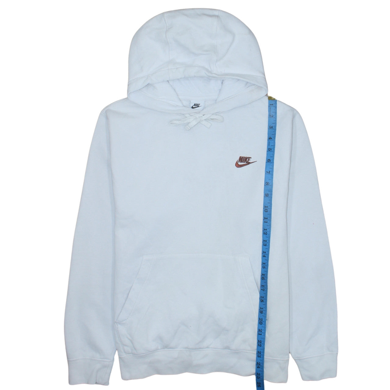 Nike Men White Pullover Hoodie M Fleece Regular Fit Logo Sportswear