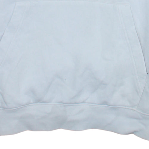 Nike Men White Pullover Hoodie M Fleece Regular Fit Logo Sportswear