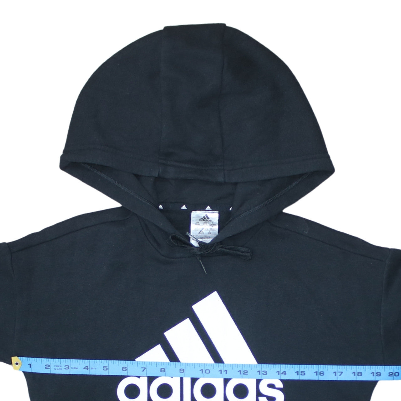 Adidas Womens Black 2XS Pullover Logo Hoodie Sweatshirt