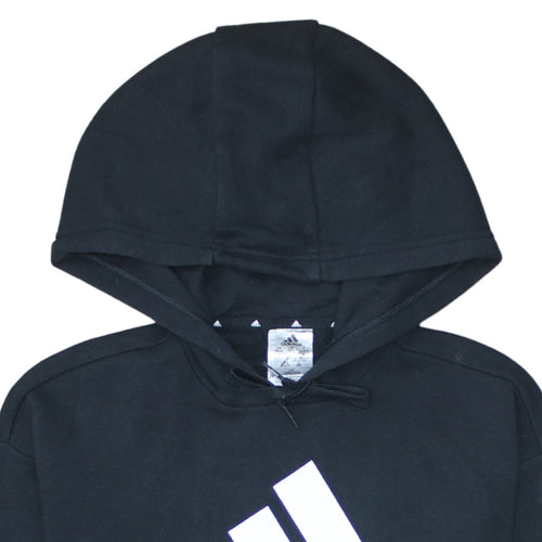 Adidas Womens Black 2XS Pullover Logo Hoodie Sweatshirt