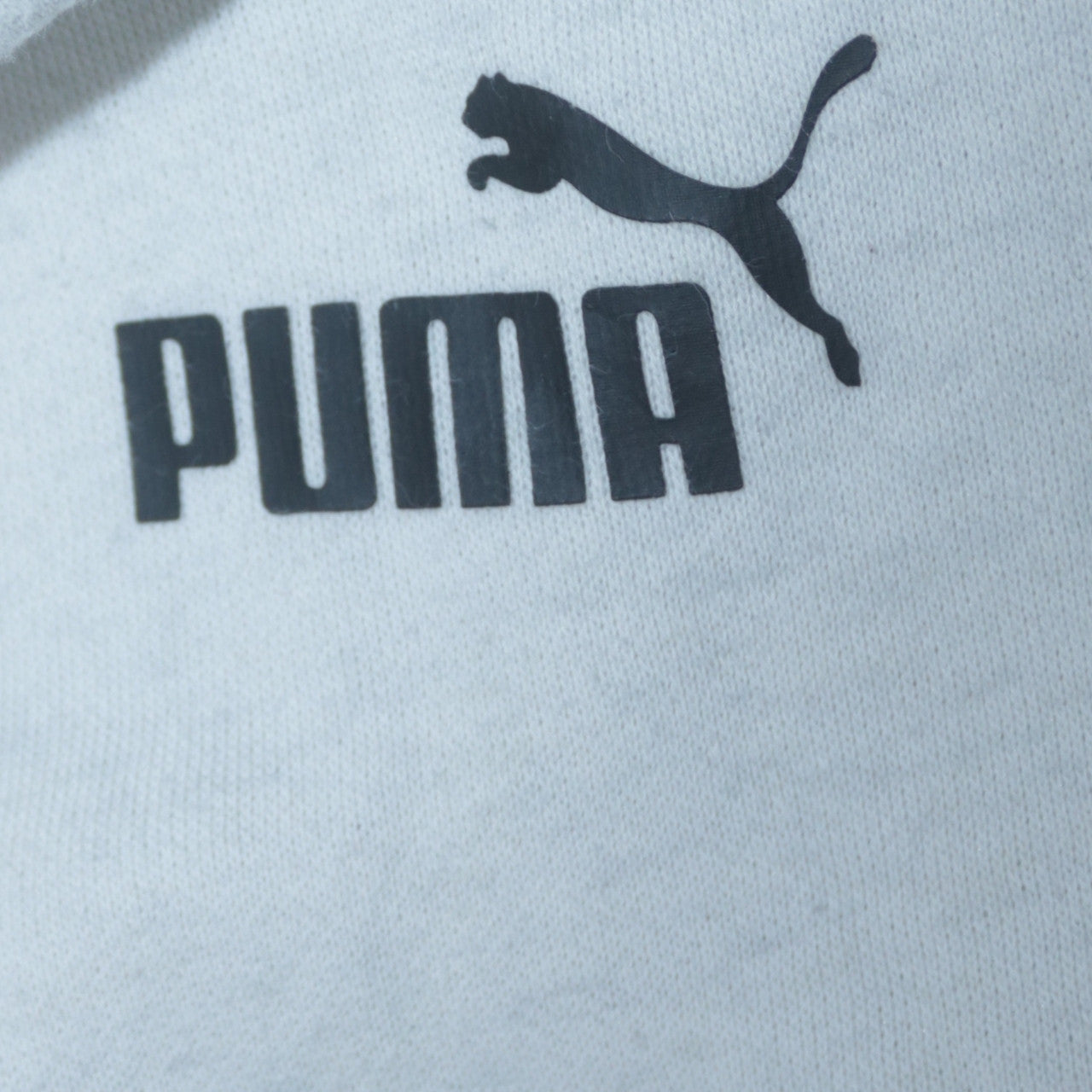 Puma Womens White Pullover Hoodie Medium Logo Print Cotton Blend