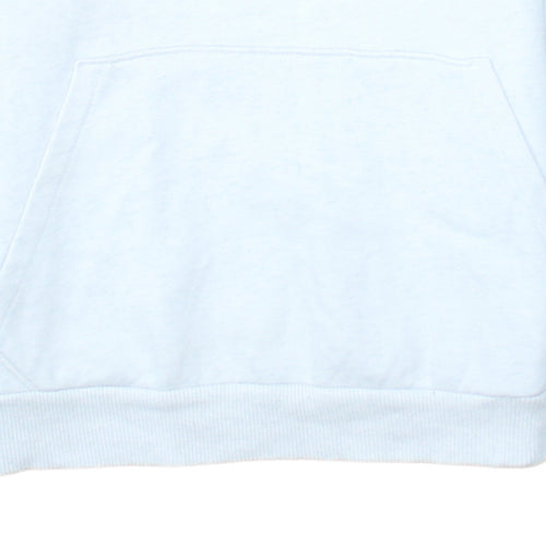 Puma Womens White Pullover Hoodie Medium Logo Print Cotton Blend