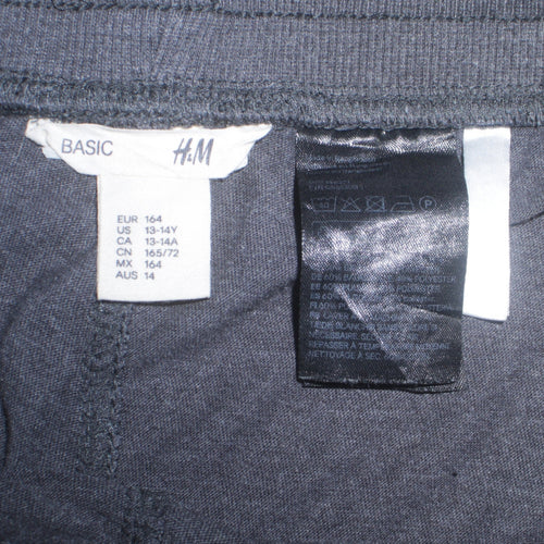 H&M Girls Black Cotton Jogger Trousers Age 13-14 Years
