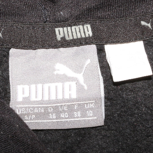 Puma Womens Black Gold Logo Pullover Hoodie Size 10