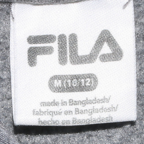 FILA Boys Grey & Blue Pullover Hoodie Size 11-12 Years Graphic Print