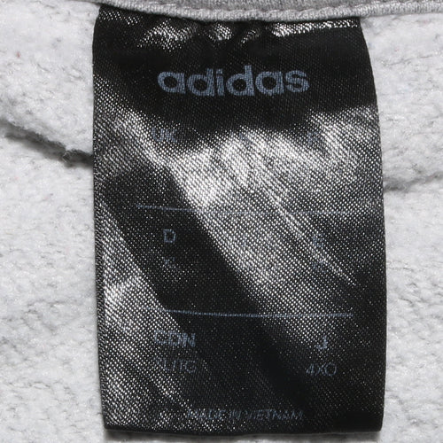 adidas Men’s Grey Crew Neck Sweatshirt L Logo Pullover