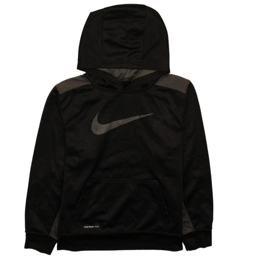 Nike Boys Black Therma-Fit Pullover Hoodie L Regular Fleece Sportswear
