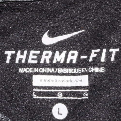 Nike Boys Black Therma-Fit Pullover Hoodie L Regular Fleece Sportswear