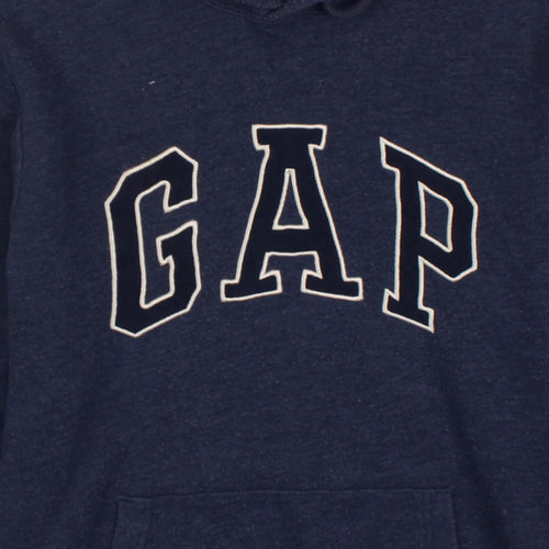 GAP Men's Blue Pullover Hoodie Medium Logo Fleece Sweatshirt