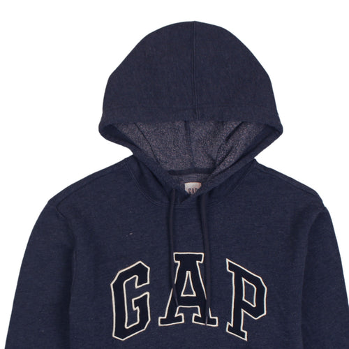 GAP Men's Blue Pullover Hoodie Medium Logo Fleece Sweatshirt