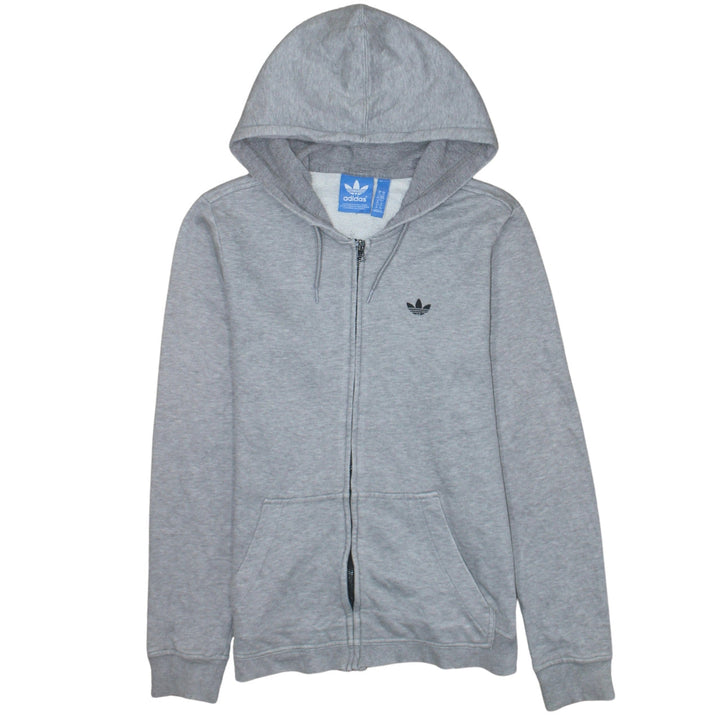 Adidas Women’s Grey Full Zip Hoodie Size 14 Classic Hooded Sweatshirt