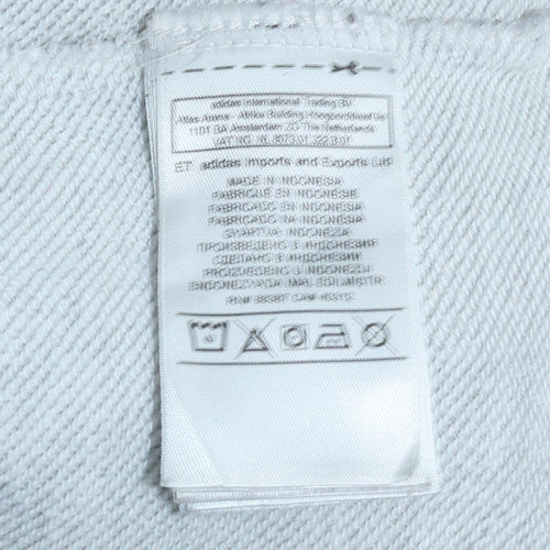 Adidas Women’s Grey Full Zip Hoodie Size 14 Classic Hooded Sweatshirt