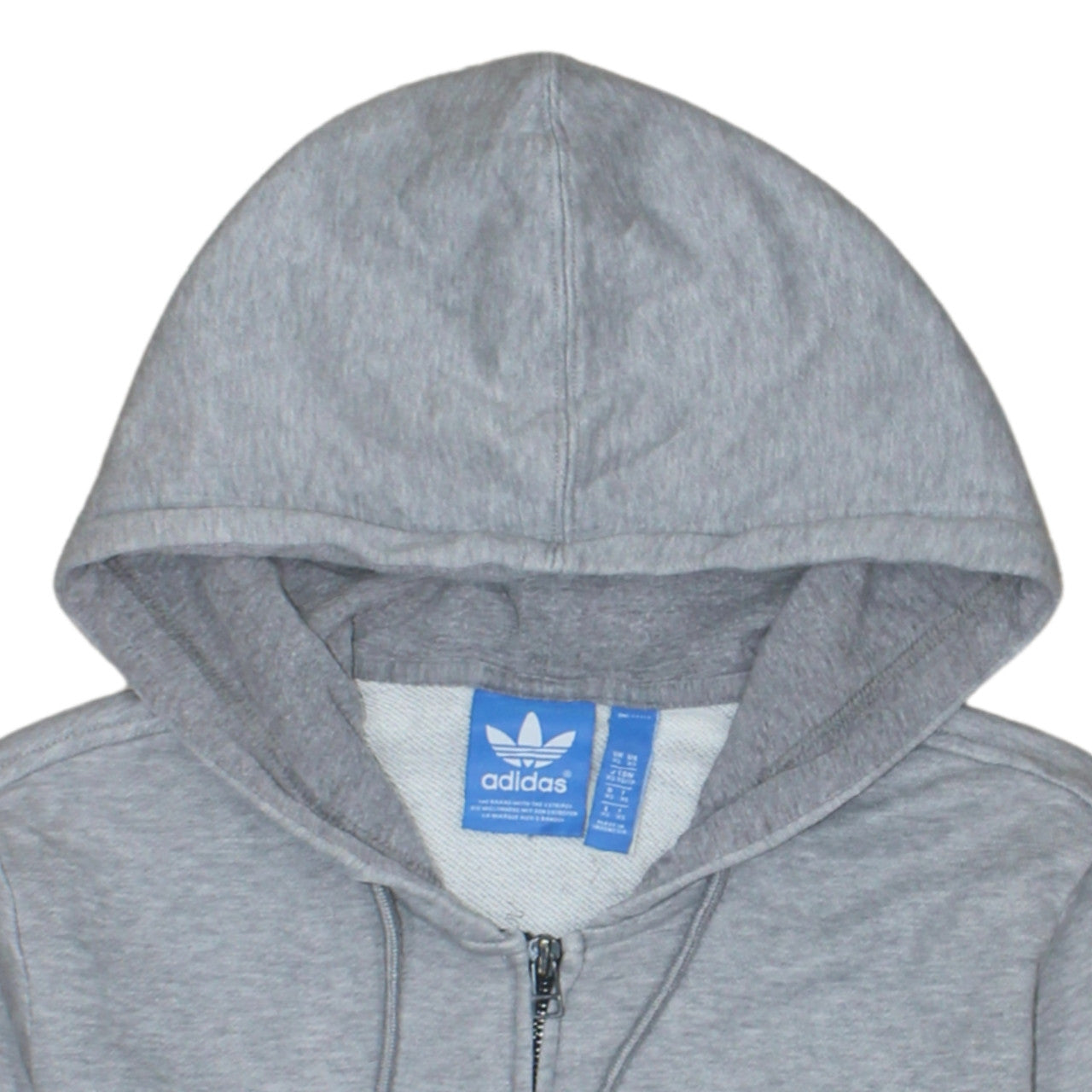 Adidas Women’s Grey Full Zip Hoodie Size 14 Classic Hooded Sweatshirt