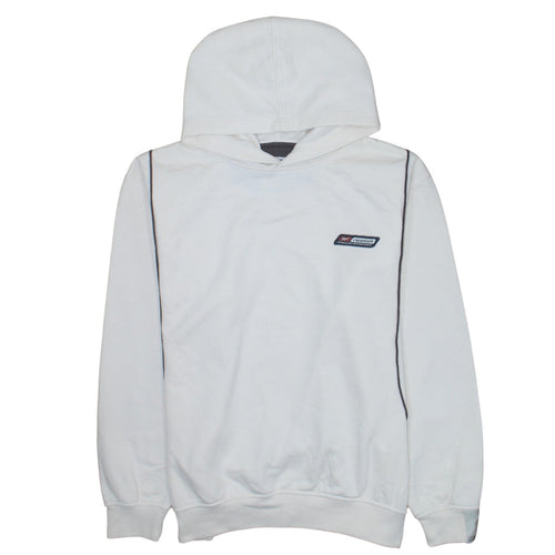 Reebok Men's White Pullover Hoodie Small Athletic Logo Sweatshirt