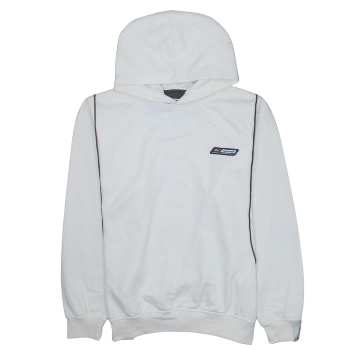 Reebok Men's White Pullover Hoodie Small Athletic Logo Sweatshirt