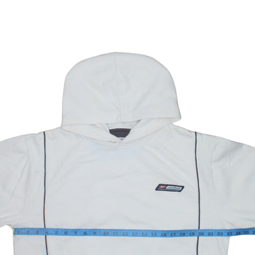 Reebok Men's White Pullover Hoodie Small Athletic Logo Sweatshirt