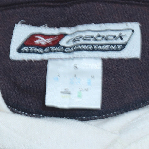 Reebok Men's White Pullover Hoodie Small Athletic Logo Sweatshirt