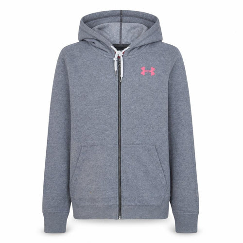 Under Armour Women Grey Full Zip Hoodie Medium Loose Fit