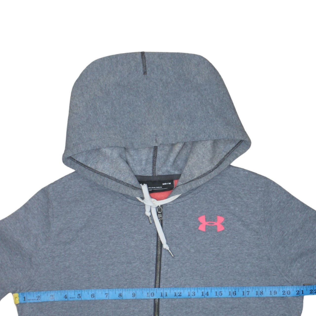 Under Armour Women Grey Full Zip Hoodie Medium Loose Fit