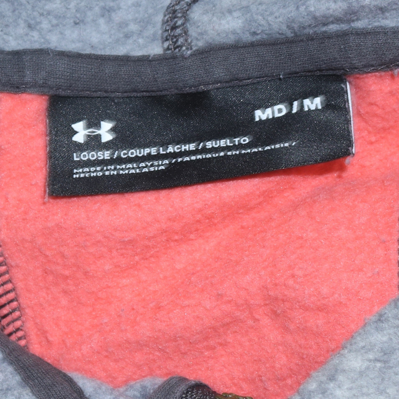 Under Armour Women Grey Full Zip Hoodie Medium Loose Fit