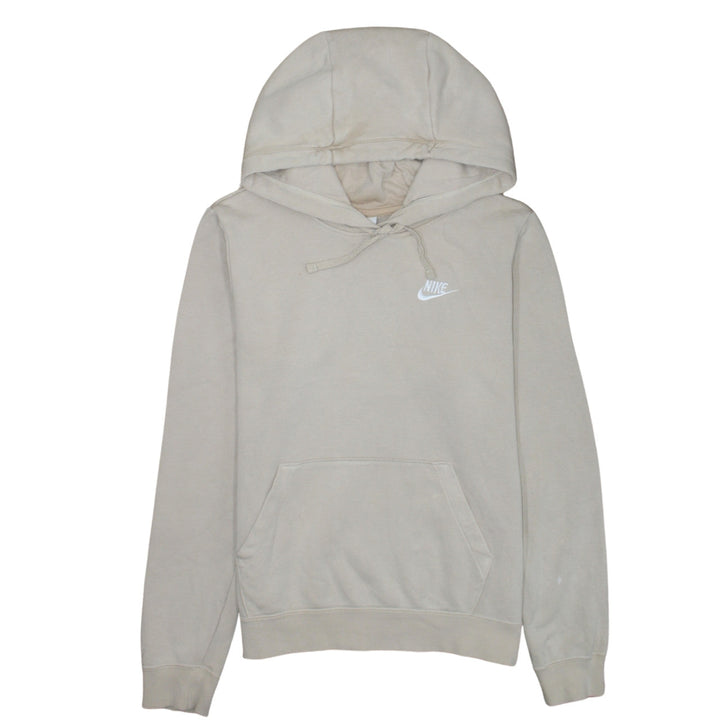 Nike Women Beige Pullover Hoodie Small Cotton Blend Casual Fit