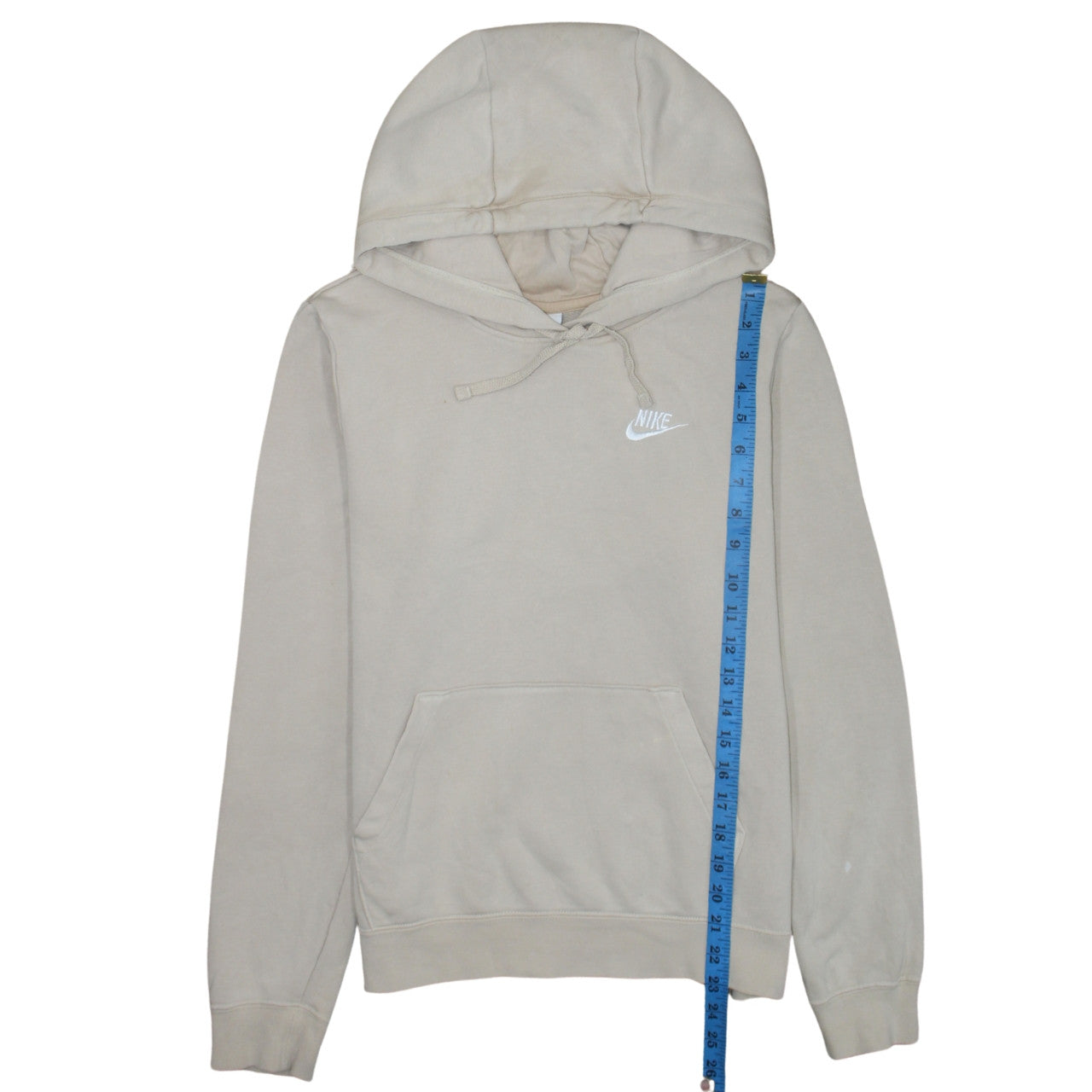 Nike Women Beige Pullover Hoodie Small Cotton Blend Casual Fit