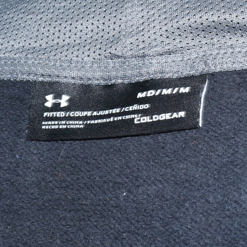 Under Armour Mens Black Full Zip Hoodie Medium ColdGear Fitted
