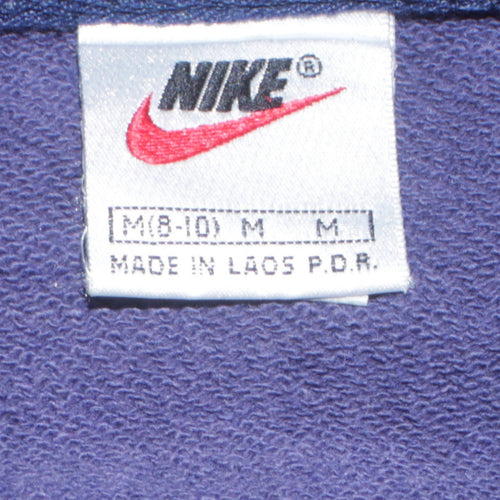 Nike Women Purple 1/4 Zip Sweatshirt M Logo Embroidered Pullover