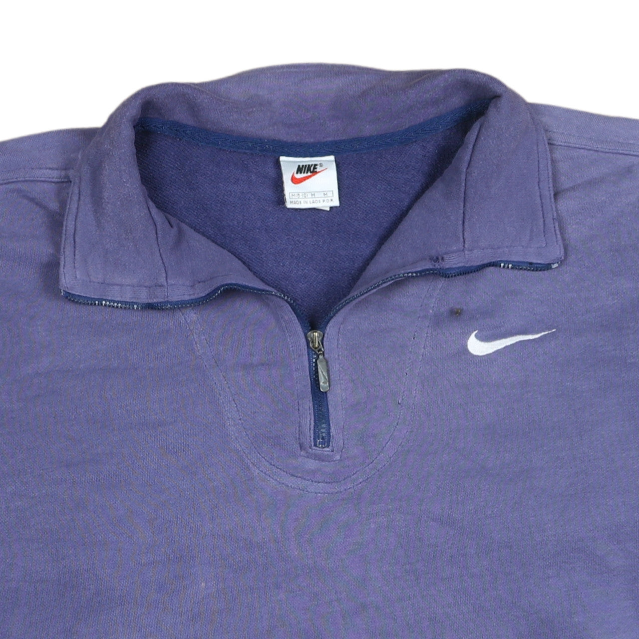 Nike Women Purple 1/4 Zip Sweatshirt M Logo Embroidered Pullover