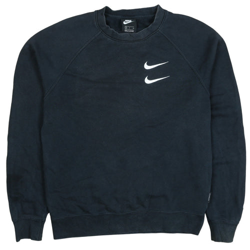 Nike Men's Black Swoosh Logo Crew Neck Sweatshirt Size S