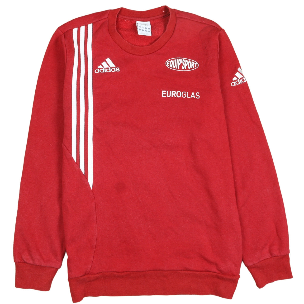 Adidas Mens Red Pullover Sweatshirt M Sports Logo Crew Neck