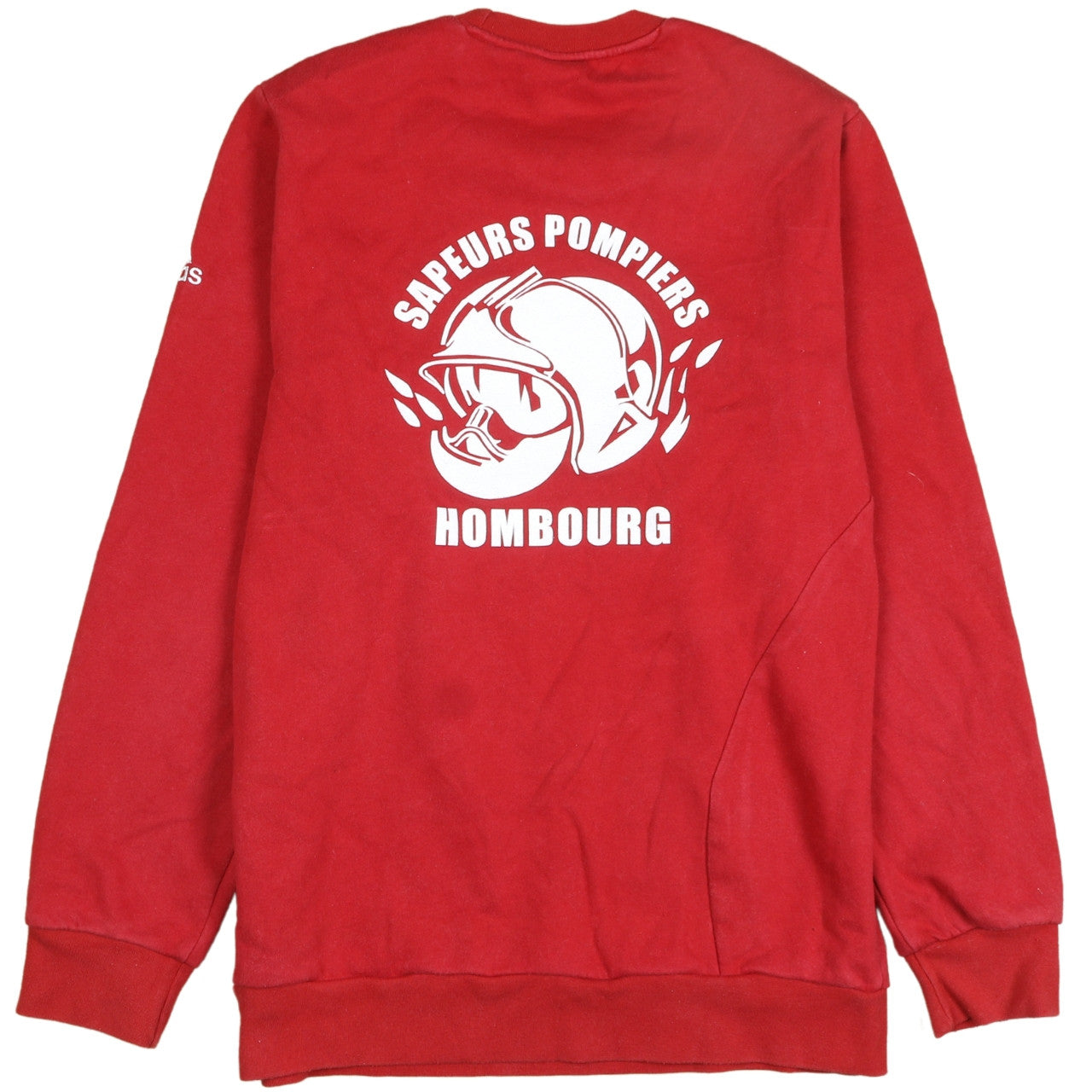 Adidas Mens Red Pullover Sweatshirt M Sports Logo Crew Neck