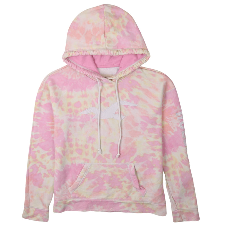 Hollister Womens Pink Tie-Dye Pullover Hoodie Small