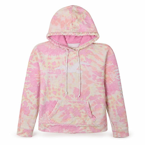 Hollister Womens Pink Tie-Dye Pullover Hoodie Small