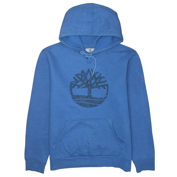 Timberland Men's Blue Pullover Hoodie Regular Fit M Graphic Logo