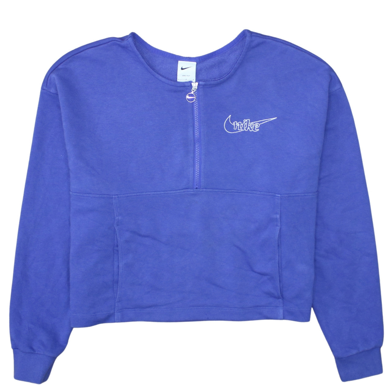 Nike Women Blue Dri-Fit 1/2 Zip Pullover Sweatshirt Size L