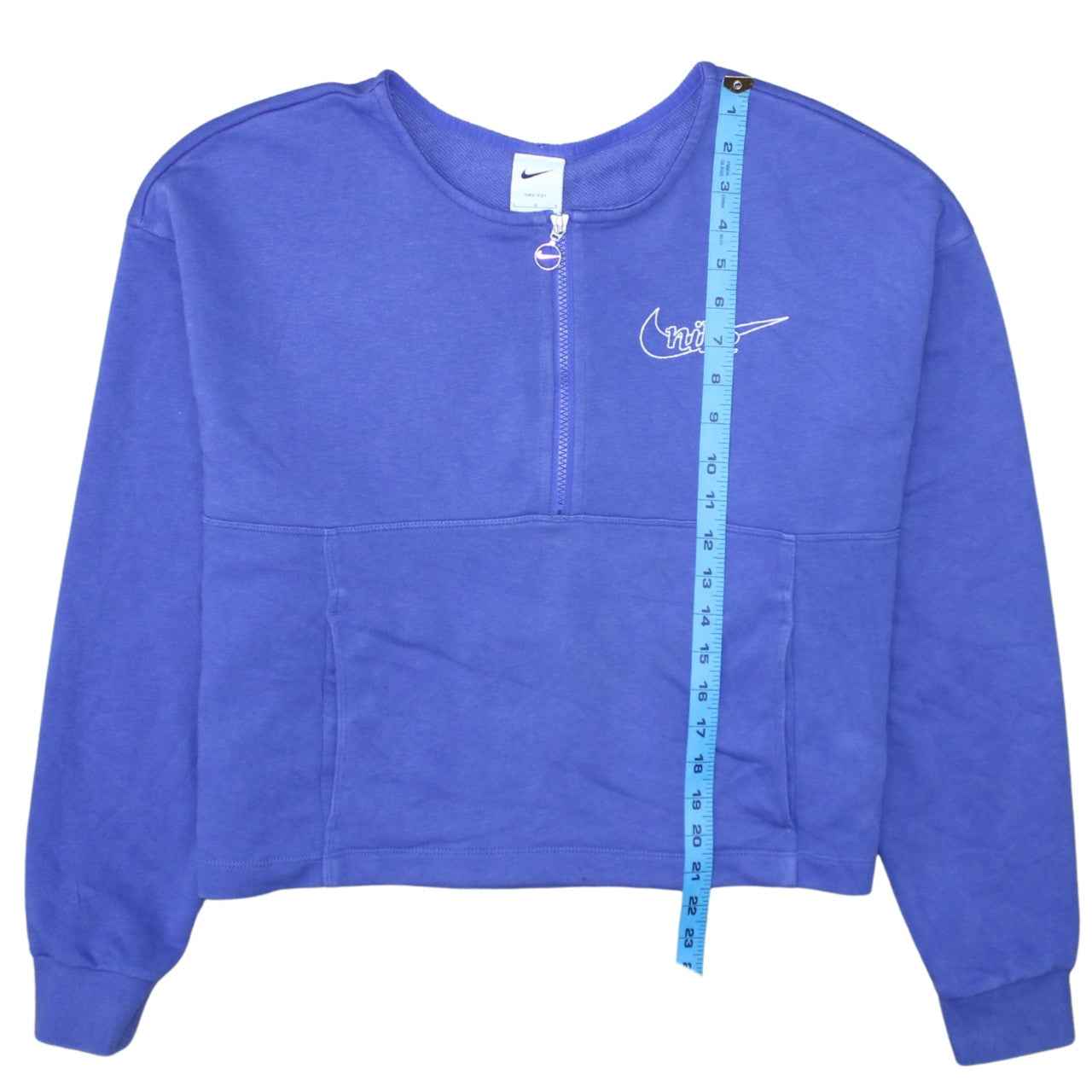 Nike Women Blue Dri-Fit 1/2 Zip Pullover Sweatshirt Size L
