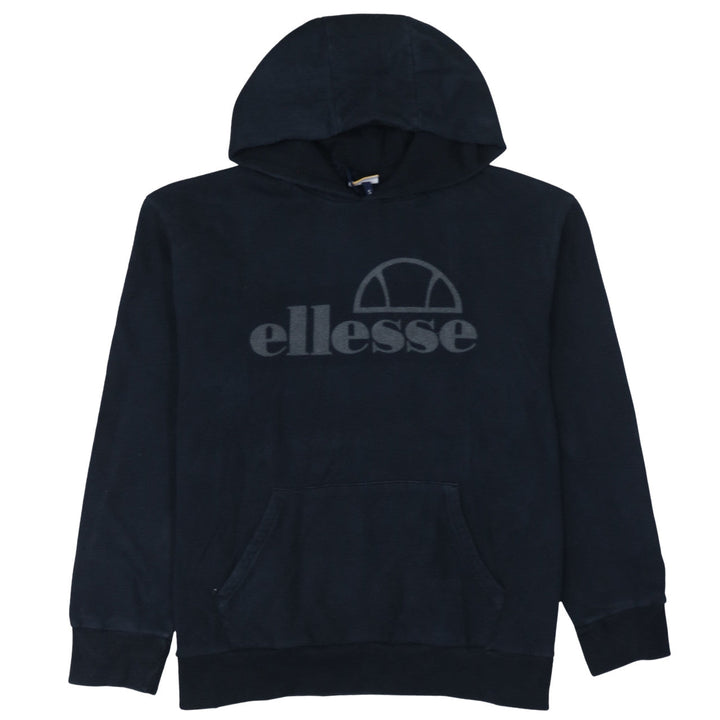 Ellesse Men Black S Pullover Hoodie Classic Logo Cotton Sweatshirt
