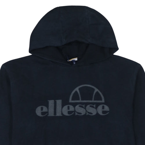 Ellesse Men Black S Pullover Hoodie Classic Logo Cotton Sweatshirt