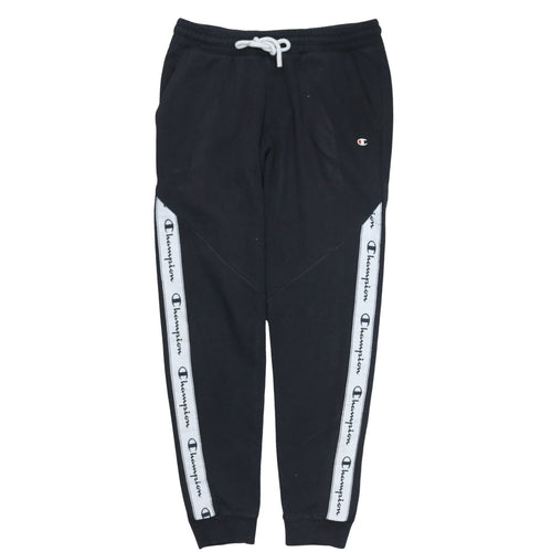 Champion Men's Black Medium Jogger Trousers with Logo Tape