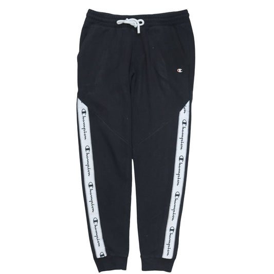 Champion Men's Black Medium Jogger Trousers with Logo Tape