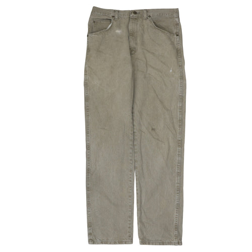 Wrangler Men's Beige Regular Fit Cotton Straight Jeans 34x32