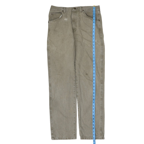 Wrangler Men's Beige Regular Fit Cotton Straight Jeans 34x32