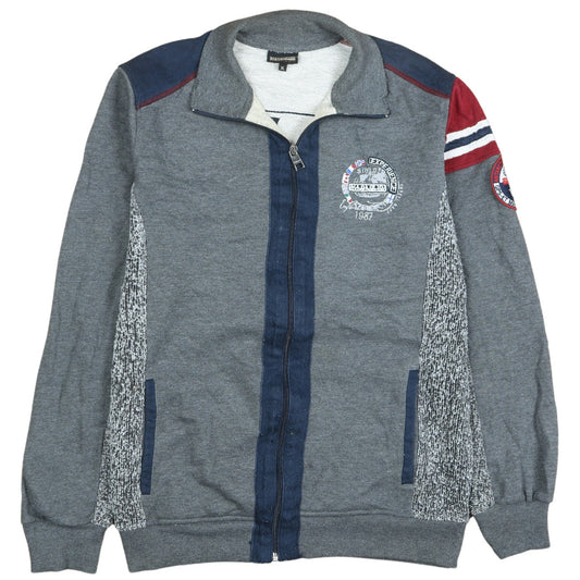 Napapijri Men's Grey XL Track Jacket Full Zip Cotton Blend