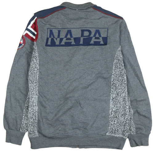 Napapijri Men's Grey XL Track Jacket Full Zip Cotton Blend