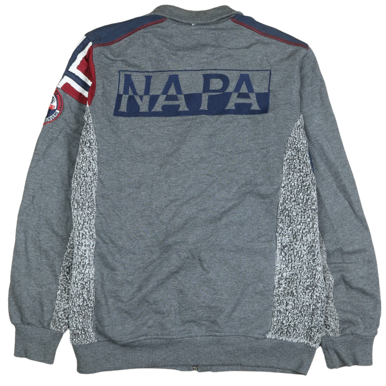 Napapijri Men's Grey XL Track Jacket Full Zip Cotton Blend