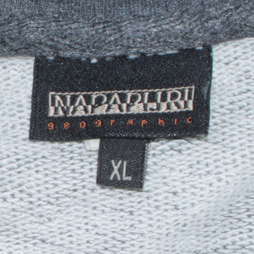 Napapijri Men's Grey XL Track Jacket Full Zip Cotton Blend