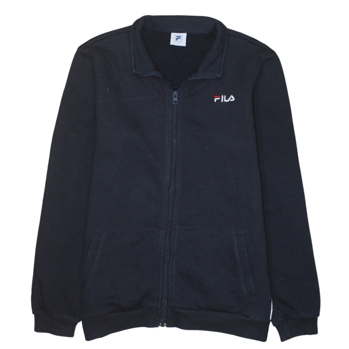 Fila Boys Black Full Zip Track Jacket XL 14-15 Years Cotton Blend