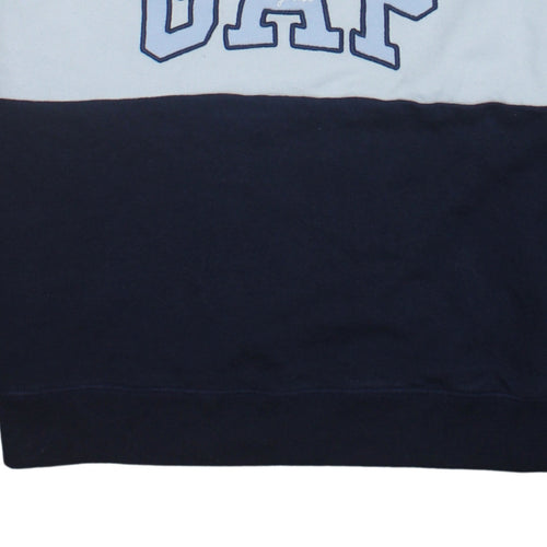 GAP Women Navy Blue Colourblock Cotton Sweatshirt M